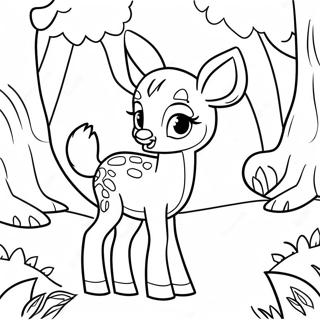 Cute Bambi In The Forest Coloring Page 2989-2424