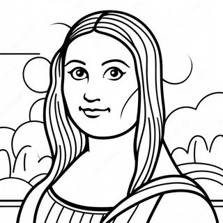 Mona Lisa Portrait Coloring Page 29909-26925