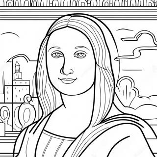 Mona Lisa Portrait Coloring Page 29909-26928