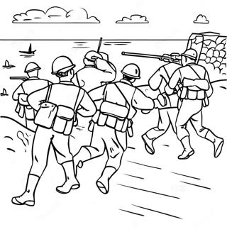 D Day Soldiers Landing Coloring Page 29929-26942