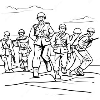 D Day Soldiers Landing Coloring Page 29929-26943