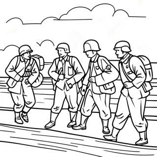 D Day Soldiers Landing Coloring Page 29929-26944