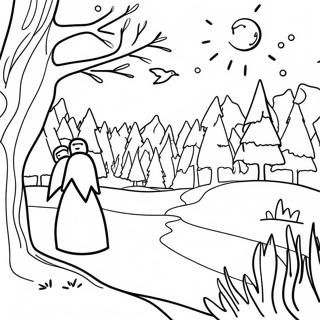 Winter Solstice Scene Coloring Page 29948-26954