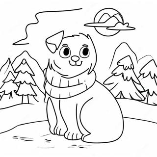 Winter Solstice Scene Coloring Page 29948-26956