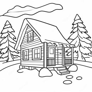 Cozy Winter Cabin Coloring Page 29949-26957