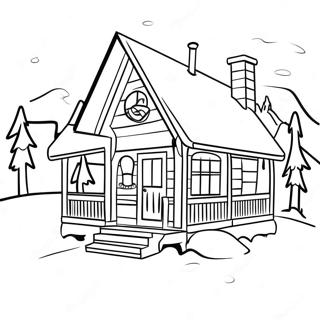 Cozy Winter Cabin Coloring Page 29949-26958