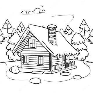 Cozy Winter Cabin Coloring Page 29949-26959