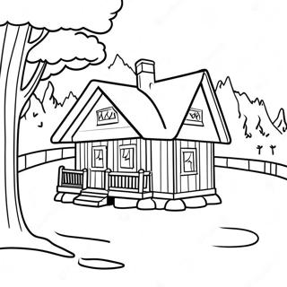 Cozy Winter Cabin Coloring Page 29949-26960