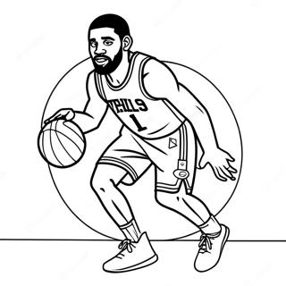 Kyrie Irving Dribbling Basketball Coloring Page 29959-26966