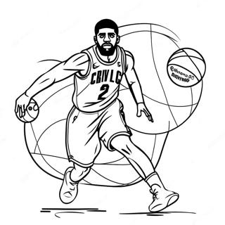 Kyrie Irving Dribbling Basketball Coloring Page 29959-26968