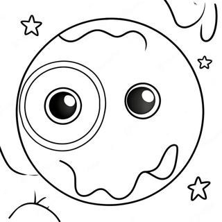 Cartoon Eyeball With Funny Face Coloring Page 29979-26984