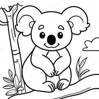 Adventurous Koala In The Jungle Coloring Page 29989-26989