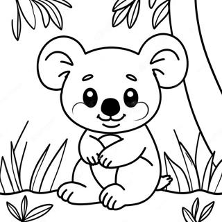 Adventurous Koala In The Jungle Coloring Page 29989-26990