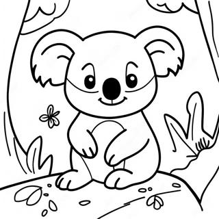 Adventurous Koala In The Jungle Coloring Page 29989-26991