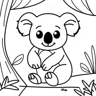 Adventurous Koala In The Jungle Coloring Page 29989-26992