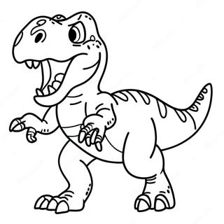 T Rex Roaring Coloring Page 2-7