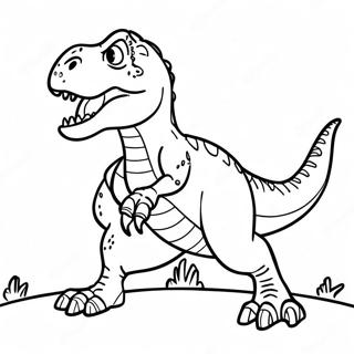 T Rex Roaring Coloring Page 2-8