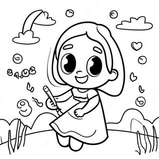 Like Nastya Playing With Friends Coloring Page 30029-27021