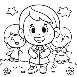 Like Nastya Playing With Friends Coloring Page 30029-27022