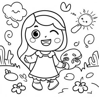 Like Nastya Playing With Friends Coloring Page 30029-27023