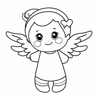 Cute Little Angel With Heart Coloring Page 30049-27037