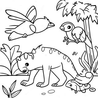 Lush Green Rainforest Animals Coloring Page 30059-27046