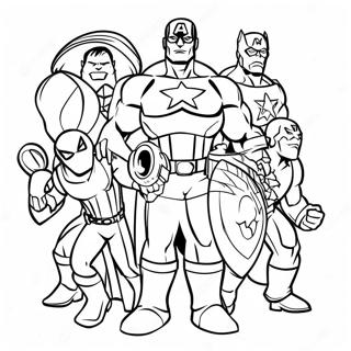 Festive Avengers Team Coloring Page 30069-27053