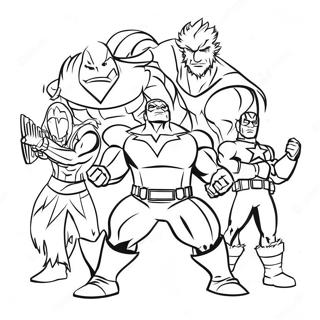 Festive Avengers Team Coloring Page 30069-27054