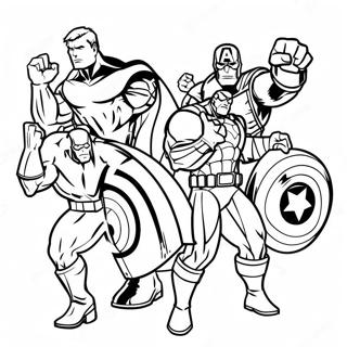 Festive Avengers Team Coloring Page 30069-27055