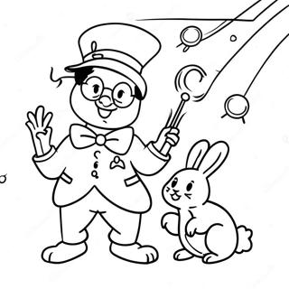 Funny Magician With Rabbit Coloring Page 30089-27071