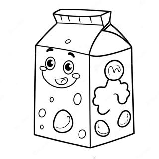 Cute Cartoon Milk Carton Coloring Page 30099-27078