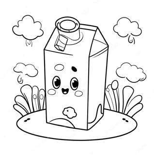 Cute Cartoon Milk Carton Coloring Page 30099-27080