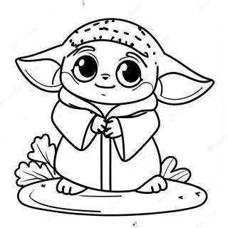 Baby Yoda Christmas Coloring Pages