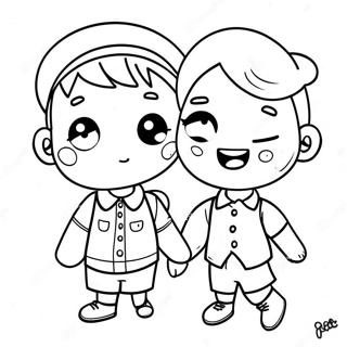 Cute Picsart Preppy Characters Coloring Page 30169-27136