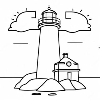 Coastal Lighthouse At Sunset Coloring Page 3019-2445