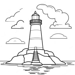 Coastal Lighthouse At Sunset Coloring Page 3019-2469