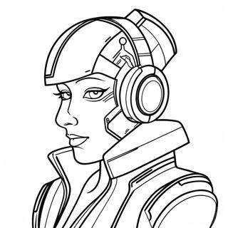 Futuristic Cyberpunk Character Coloring Page 30219-27173