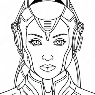 Futuristic Cyberpunk Character Coloring Page 30219-27174