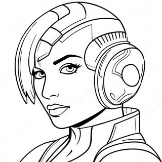 Futuristic Cyberpunk Character Coloring Page 30219-27176