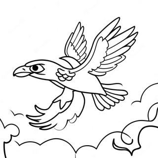 Jet The Hawk Flying Through Clouds Coloring Page 30229-27181