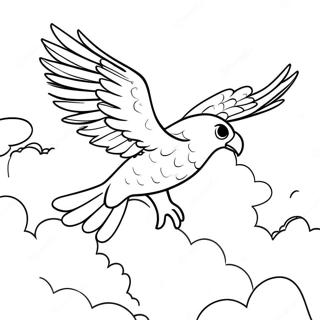 Jet The Hawk Flying Through Clouds Coloring Page 30229-27182