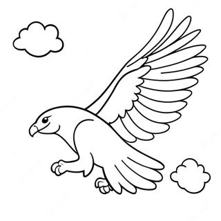 Jet The Hawk Flying Through Clouds Coloring Page 30229-27183