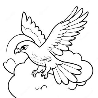 Jet The Hawk Flying Through Clouds Coloring Page 30229-27184