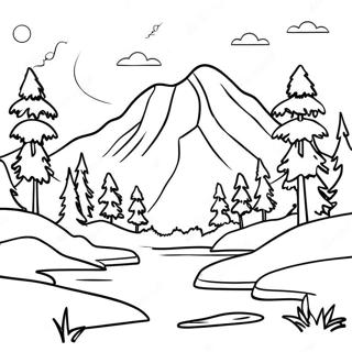 Majestic Mountain Wilderness Coloring Page 30249-27197