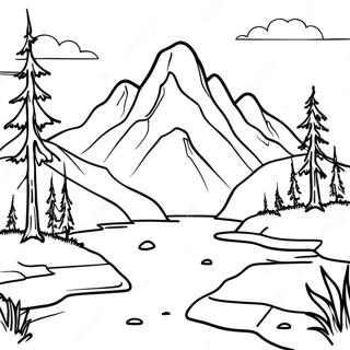 Majestic Mountain Wilderness Coloring Page 30249-27198