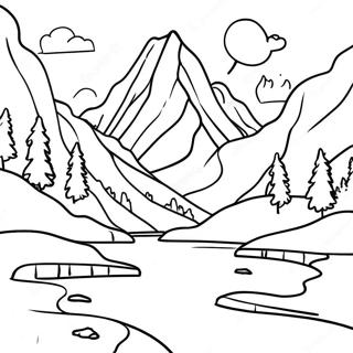 Majestic Mountain Wilderness Coloring Page 30249-27199