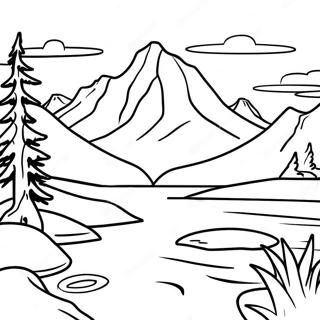 Majestic Mountain Wilderness Coloring Page 30249-27200