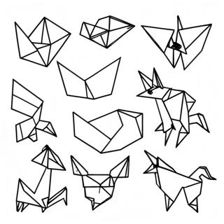 Colorful Origami Animals Coloring Page 30259-27207