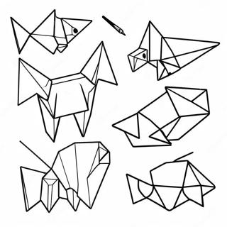 Colorful Origami Animals Coloring Page 30259-27208