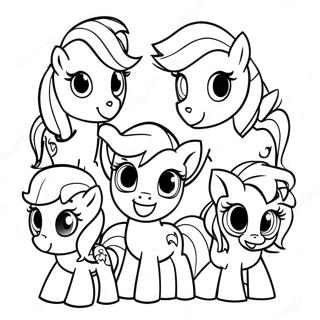 Colorful My Little Pony Characters Coloring Page 30289-27232